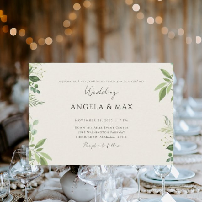Invitación Momentos Elegantes Crema De Foliage No Padres Boda (Subido por el creador)