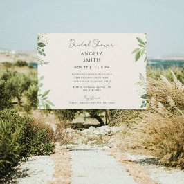 Invitación Momentos Elegantes Crema Foliage Bridal Shower II