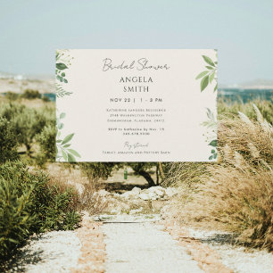 Invitación Momentos Elegantes Crema Foliage Bridal Shower II
