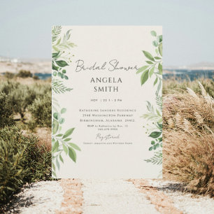 Invitación Momentos Elegantes Foliage Cream Bridal Shower