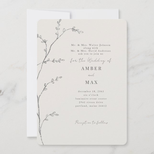 Invitación Momentos Simples Ambos Padres Parecen Redondear Cr (Anverso)