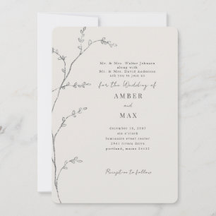 Invitación Momentos Simples Ambos Padres Tallo Crema Redondea