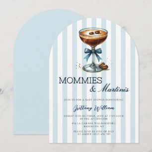 Invitación Momentos y martinis Blue Bow Arch Baby Shower