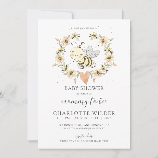 Invitación Momia Temeraria Para Ser Invitada En Baby Shower (Anverso)