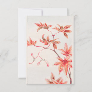 Invitación Momiji Maple Tree con hojas y semillas de Megata