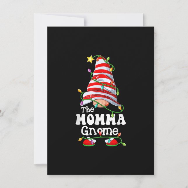 Invitación Momma Gnome Navidades de grupo familiar coincident (Anverso)