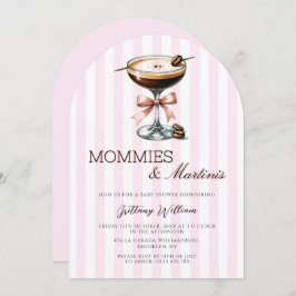 Invitación Mommies y Martinis Espresso Arch Chica Baby Shower
