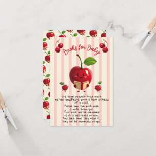 Invitación Mommy Cherry Baby Shower Books para el bebé