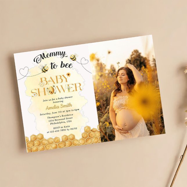 Invitación Mommy To Bee Baby Shower Photo Invitation (Subido por el creador)