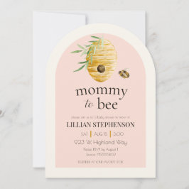 Invitación Mommy To Bee Blush Pink Bumblebee Baby Shower