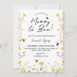 Invitación Mommy to Bee Wildlfower Baby Shower
