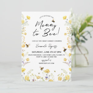 Invitación Mommy to Bee Wildlfower Baby Shower