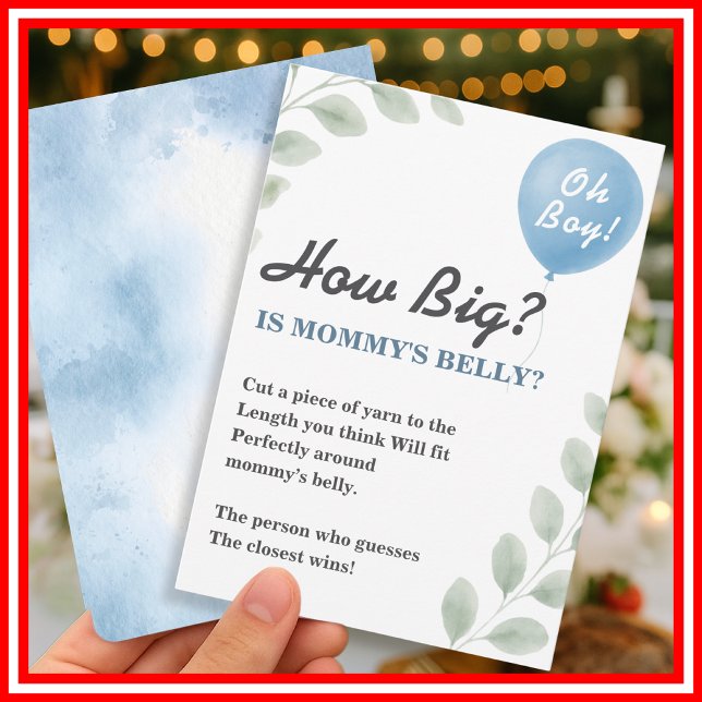 Invitación Mommys Belly Baby Shower Juego Globo Eucalyptus (Subido por el creador)