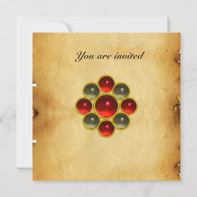 Invitación MON ágata rubí pergamino (Anverso)