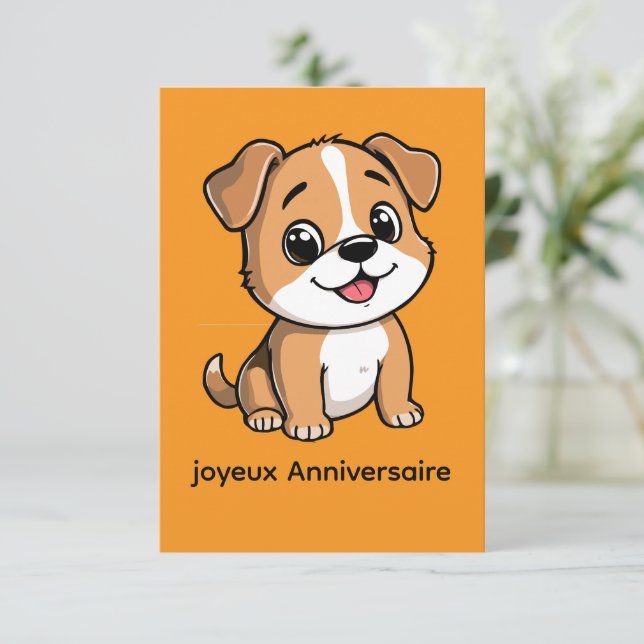 Invitación Mon Meilleur Ami Chiot - Invitation Anniversaire (Anverso de pie)