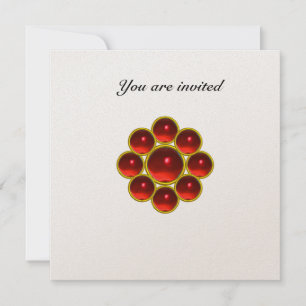 Invitación MON rubí rojo blanco oro
