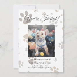 Invitación Mon Toutou French Inspired Dog Birthday Invitation