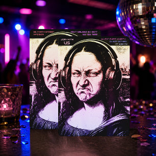 Invitación Mona Lisa Cara de Bajo Amantes de la Música DJs