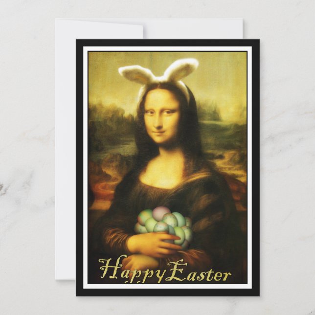 Invitación Mona Lisa, la conejita de Pascua (Anverso)