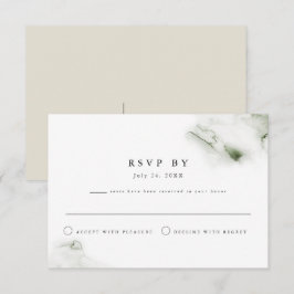 Invitación MONA Minimalista Green Watercolor Beach Tema RSVP