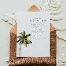 MONA Moderno Tropical Palm Tree Beach Baby Shower