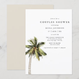 Invitación MONA Moderno Tropical Palm Tree Couples Ducha