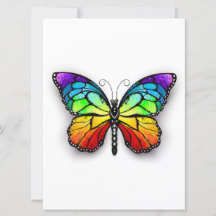Invitación Monarca de mariposa arco iris