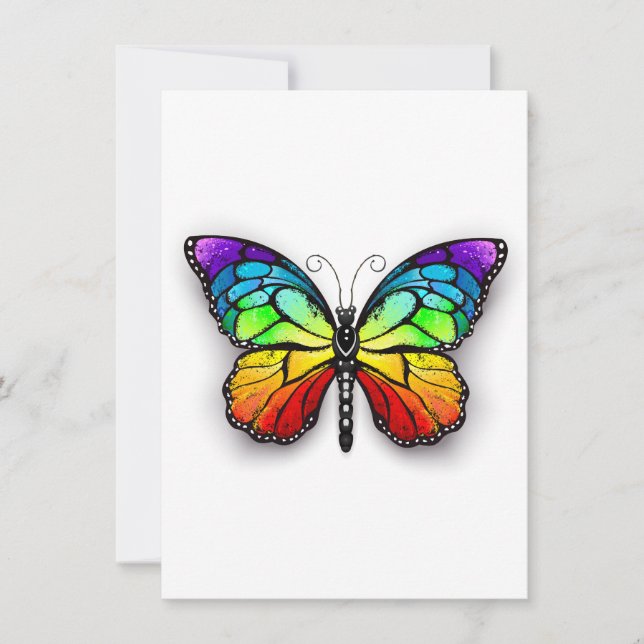 Invitación Monarca de mariposa arcoiris (Anverso)