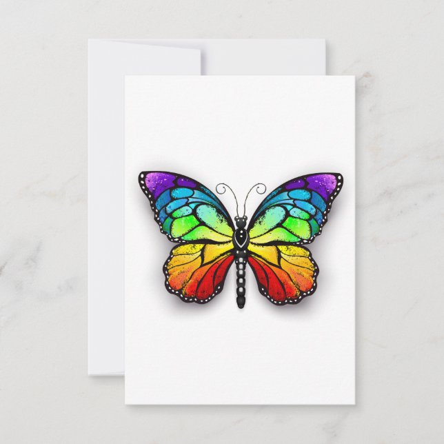 Invitación Monarca de mariposa arcoiris (Anverso)