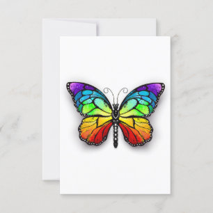 Invitación Monarca de mariposa arcoiris