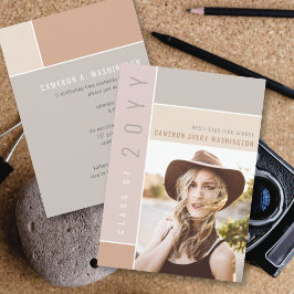 Invitación Mondrian Color Blocks Mod Photo Graduation Party I