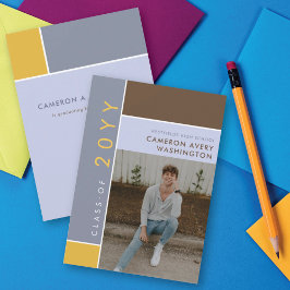 Invitación Mondrian Color Bloquea La Fiesta De Graduación De 