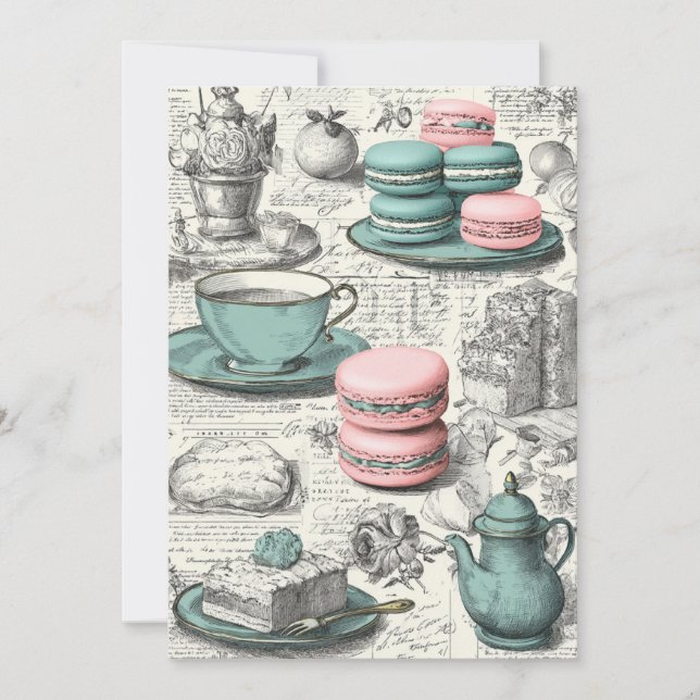 Invitación Moneda y Macarons | Pastel Delight (Anverso)