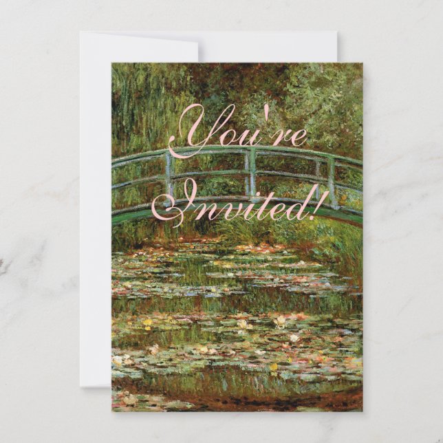 Invitación Monet French Bridge Giverney (Anverso)