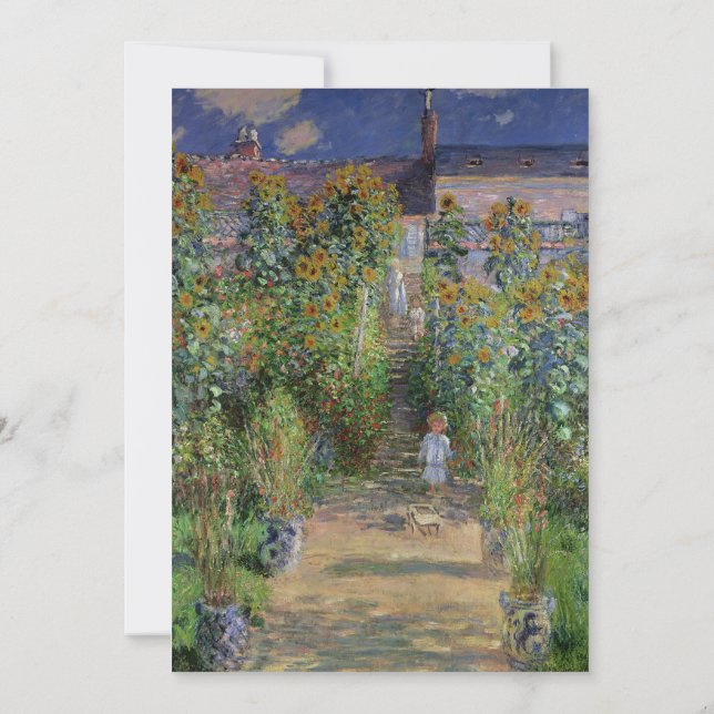 Invitación Monet Garden Vetheuil Impresionim Pintura (Reverso)