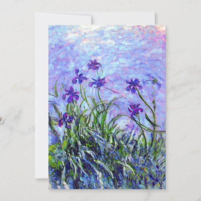 Invitación Monet Lilac Irises (Anverso)