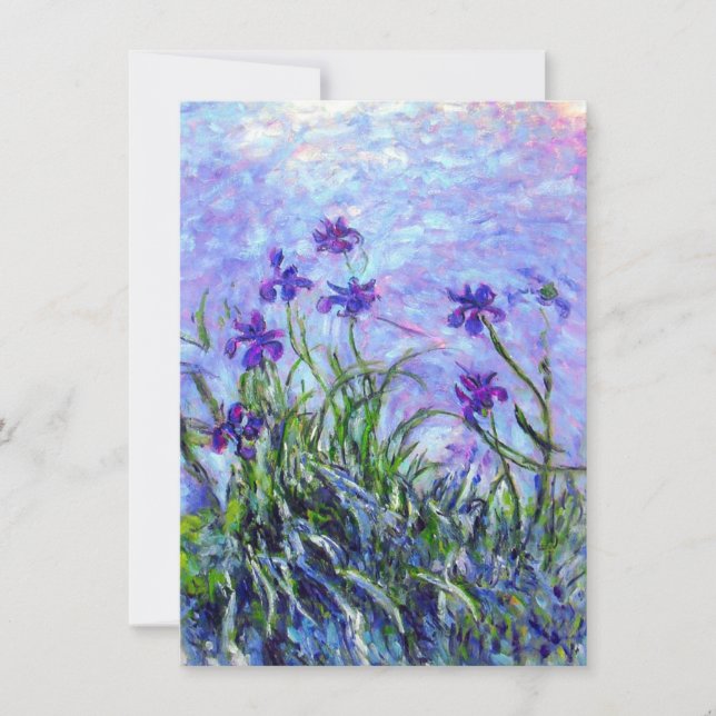 Invitación Monet Lilac Irises (Anverso)