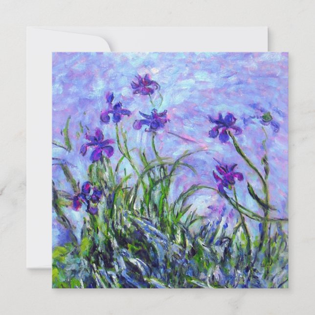 Invitación Monet Lilac Irises (Anverso)