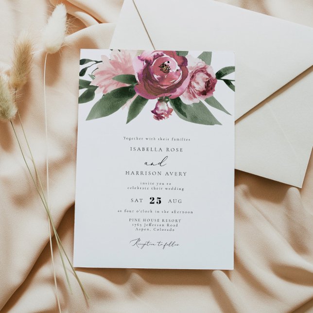 Invitación Monet - Mauve Rubor Floral Garden Wedding (Subido por el creador)