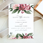 Invitación MONET - Polvoriento jardín floral rosado Salva la<br><div class="desc">De esta forma,  se guarda la fecha con flores color agua rosado polvoriento y un elegante tipo de letra de guión. Esta es la fecha perfecta para tu boda bohemia,  primaveral o jardín.</div>