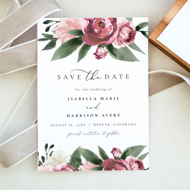 Invitación MONET - Polvoriento jardín floral rosado Salva la  (Subido por el creador)
