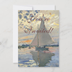 Invitación Monet Sailboat Impresionismo Francés Arte Clásico