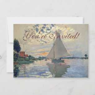Invitación Monet Sailboat Impresionismo Francés Arte Clásico