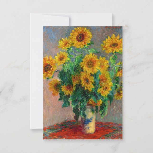 Invitación Monet Sunflowers (Anverso)