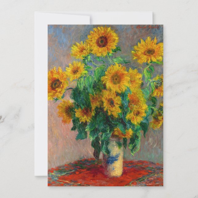 Invitación Monet Sunflowers (Anverso)