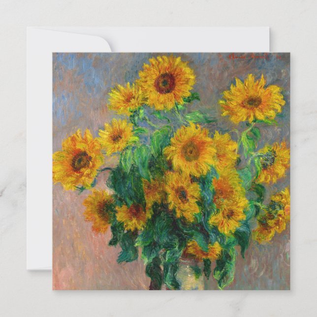 Invitación Monet Sunflowers (Anverso)