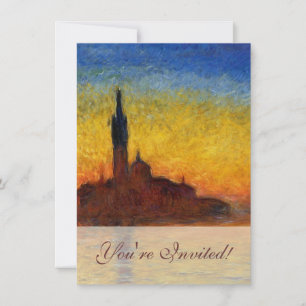 Invitación Monet Sunset Venecia Colorido Impresionismo Arte