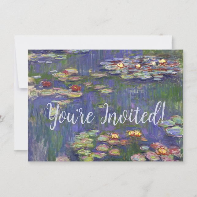 Invitación Monet Water Lilies Masterpiece Pintura (Anverso)