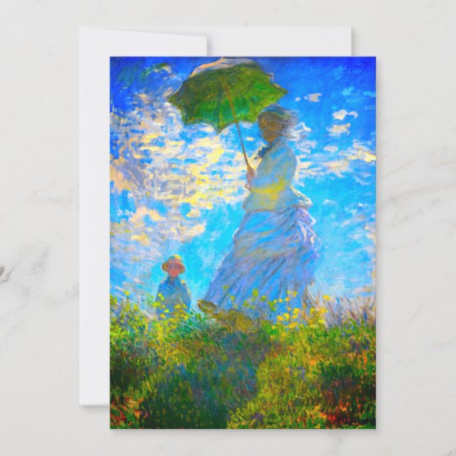 Invitación Monet Woman con una sombrilla (Anverso)