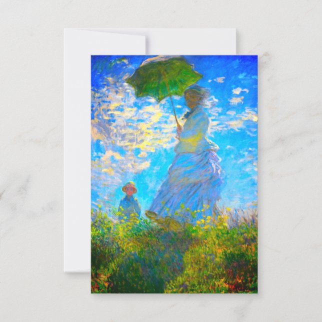 Invitación Monet Woman con una sombrilla (Anverso)